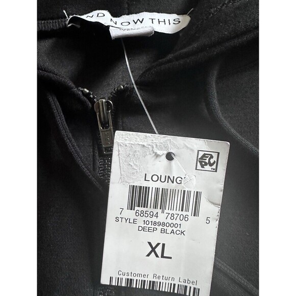 And Now This Women's Scuba Zip-Front Hooded Sweatshirt w.Pockets Deep Black XL - Picture 6 of 6